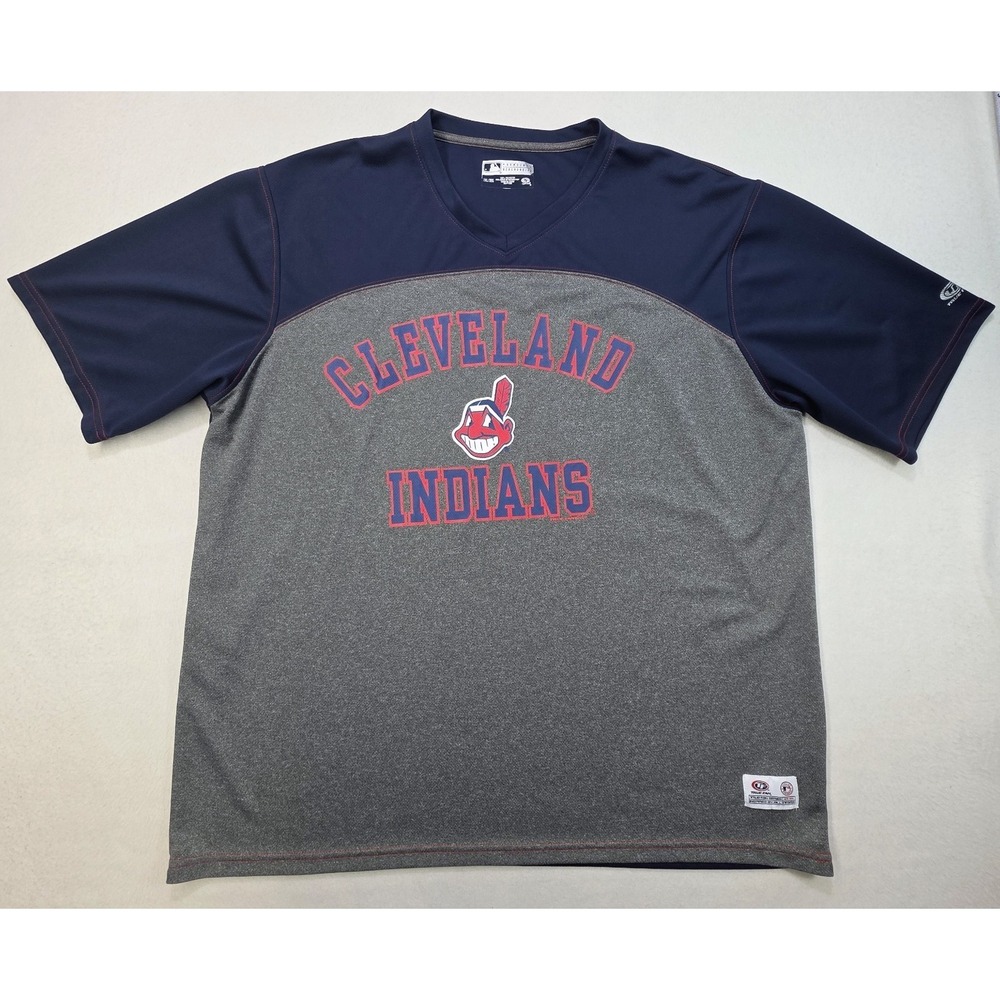 Cleveland Indians Shirt Mens 2XL Short Sleeve Chief Wahoo True Fan Official Mesh
